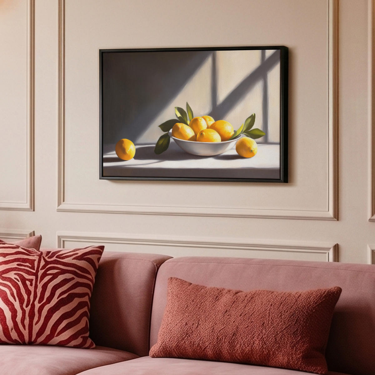 LEINWAND Bilder mit Rahmen - Zitronen - Stilleben - Gelb - 60x40 - Gelb, Textil (60/40cm) - MuchoWow