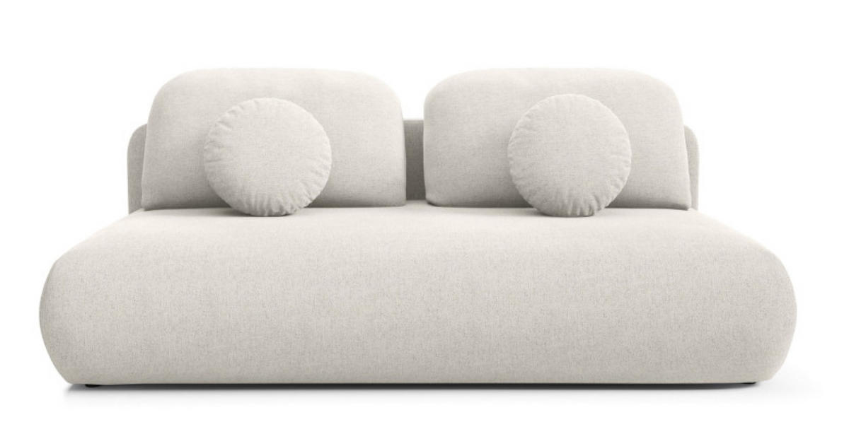 SOFA Creme OTO Ausziehbar Mit Bonnellfederung - Ecru, Textil (206/90/92cm) - Sepro Meble
