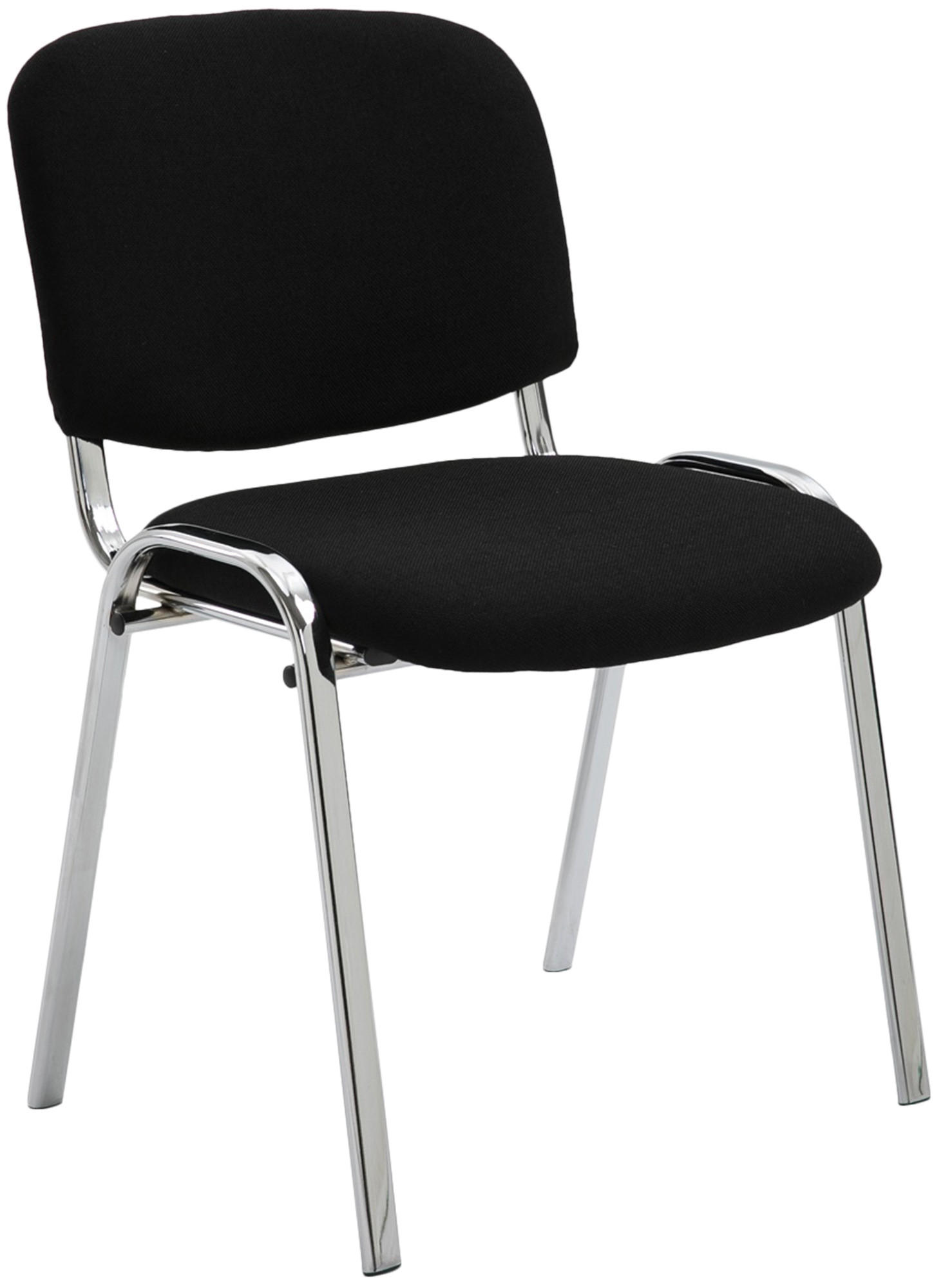BESUCHERSTUHL Stoff schwarz - Chromfarben/Schwarz, Textil/Metall (54/79/48cm) - CLP