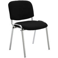 BESUCHERSTUHL Stoff schwarz - Chromfarben/Schwarz, Textil/Metall (54/79/48cm) - CLP