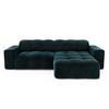 ECKSOFA RECHTS Samt Pfauenblau 230cm - Blau/Hellblau, Textil (230/155cm) - Sia Home