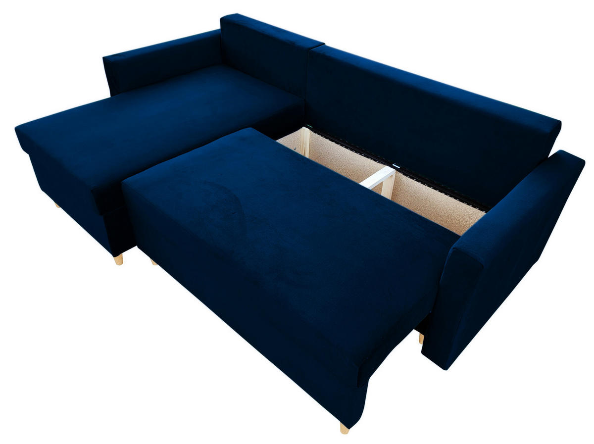 ECKSOFA Granat MON Mit Schlaffunktion - Blau, Textil (222/142cm) - Sepro Meble