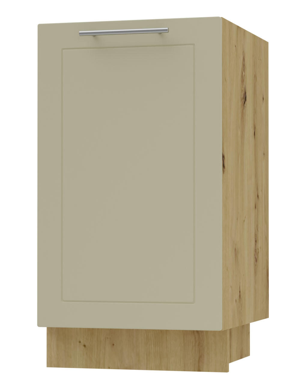 KÜCHENUNTERSCHRANK Kvantum D1D/45 Vanille Matt / Eiche Artisan Matt 45 / 50 / 82cm - Creme/Eiche Artisan, Holz/Holzwerkstoff (45/82/50cm) - Feldmann-Wohnen
