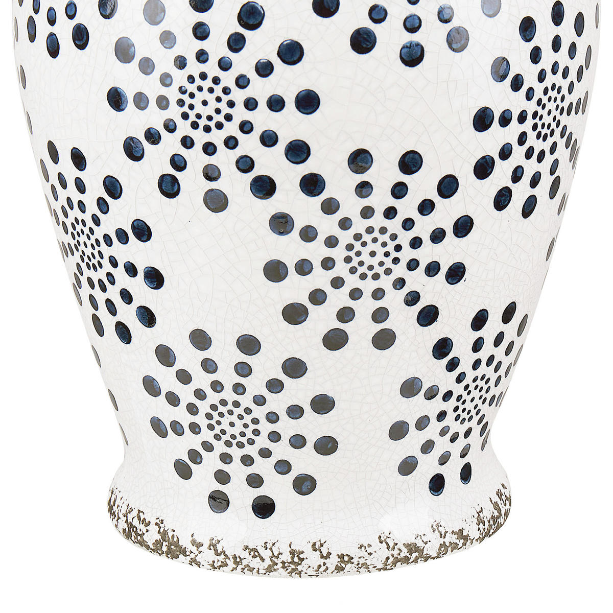 BLUMENVASE Steinzeug weiß Nemea - Weiß, Keramik (25cm) - Beliani