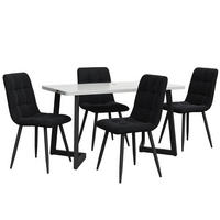 ESSGRUPPE DE-39006 117/68 cm Tisch mit 4 Stühlen Schwarz - Schwarz, Holzwerkstoff (117/75/68cm) - ComfortXL