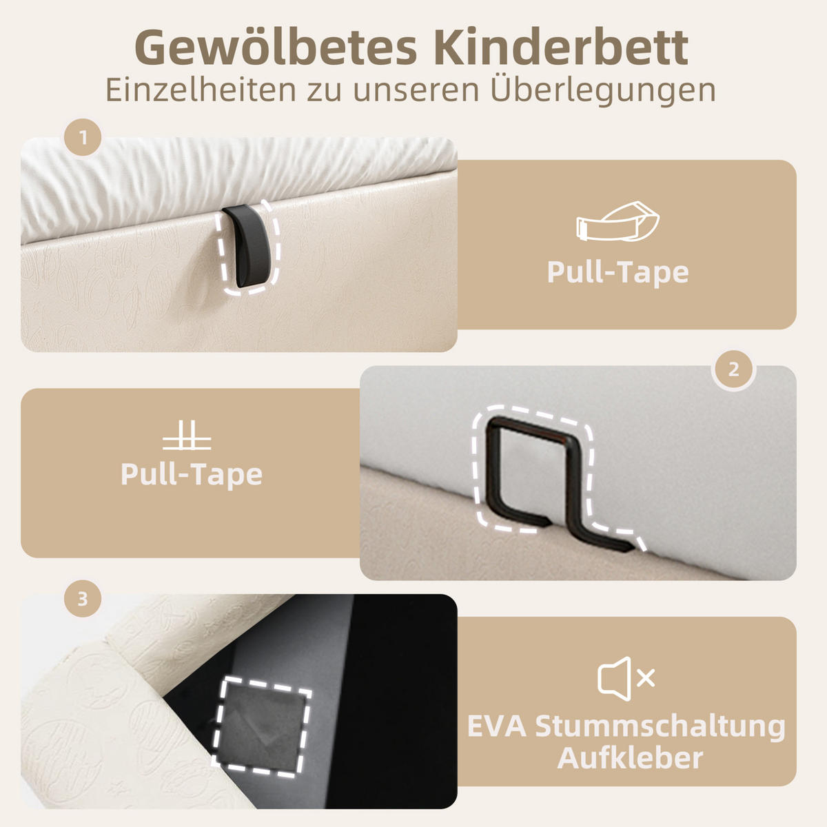 KINDERBETT Polsterbett 90/200 cm aus PU mit Stauraum und hydraulischem Lattenrost Beige - Beige, Kunststoff (90/200cm) - Modenvie