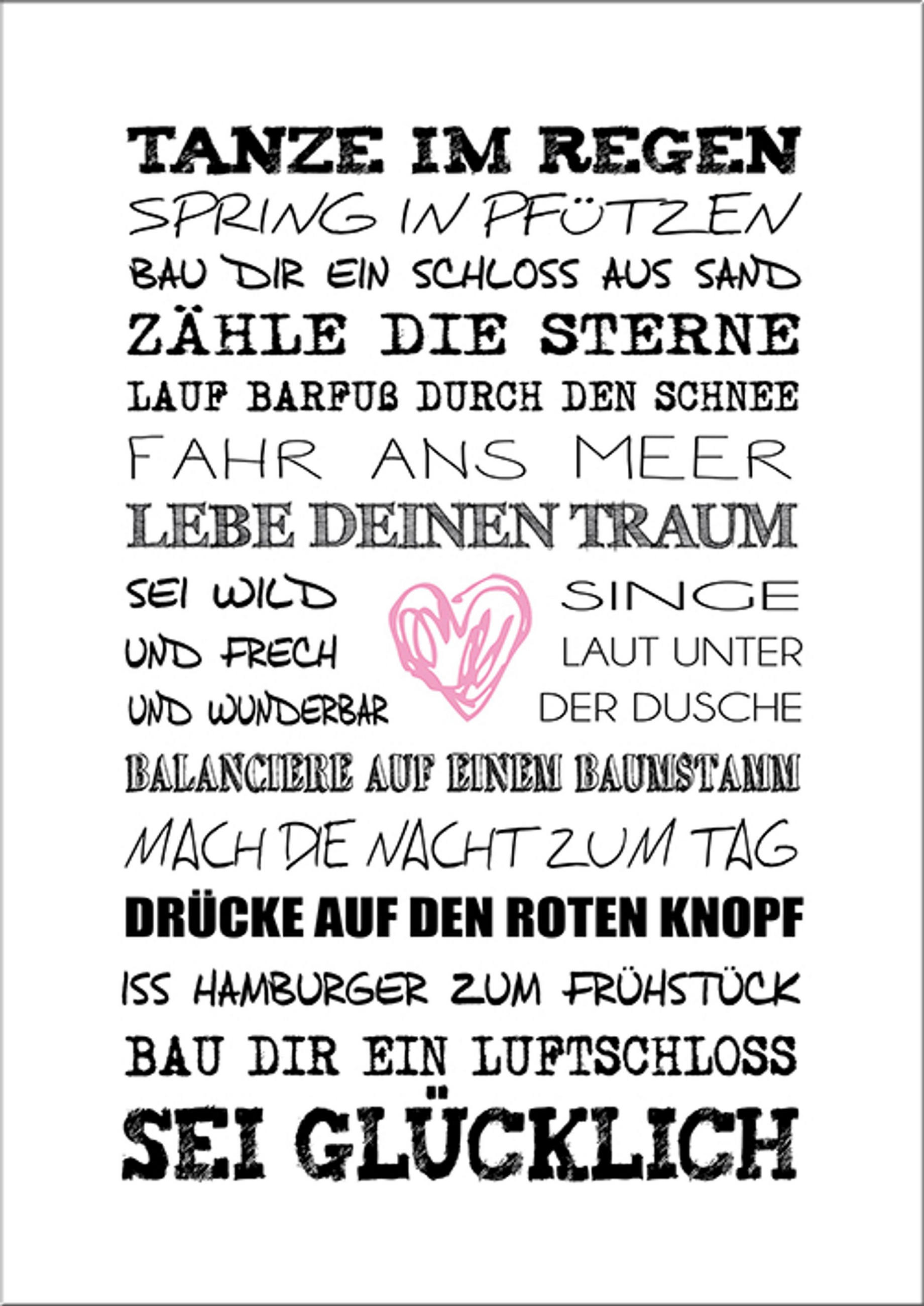 BILD 29x41 cm Typografie Spruch Gute Wünsche - Weiß, Holzwerkstoff (29/41/2cm) - artissimo