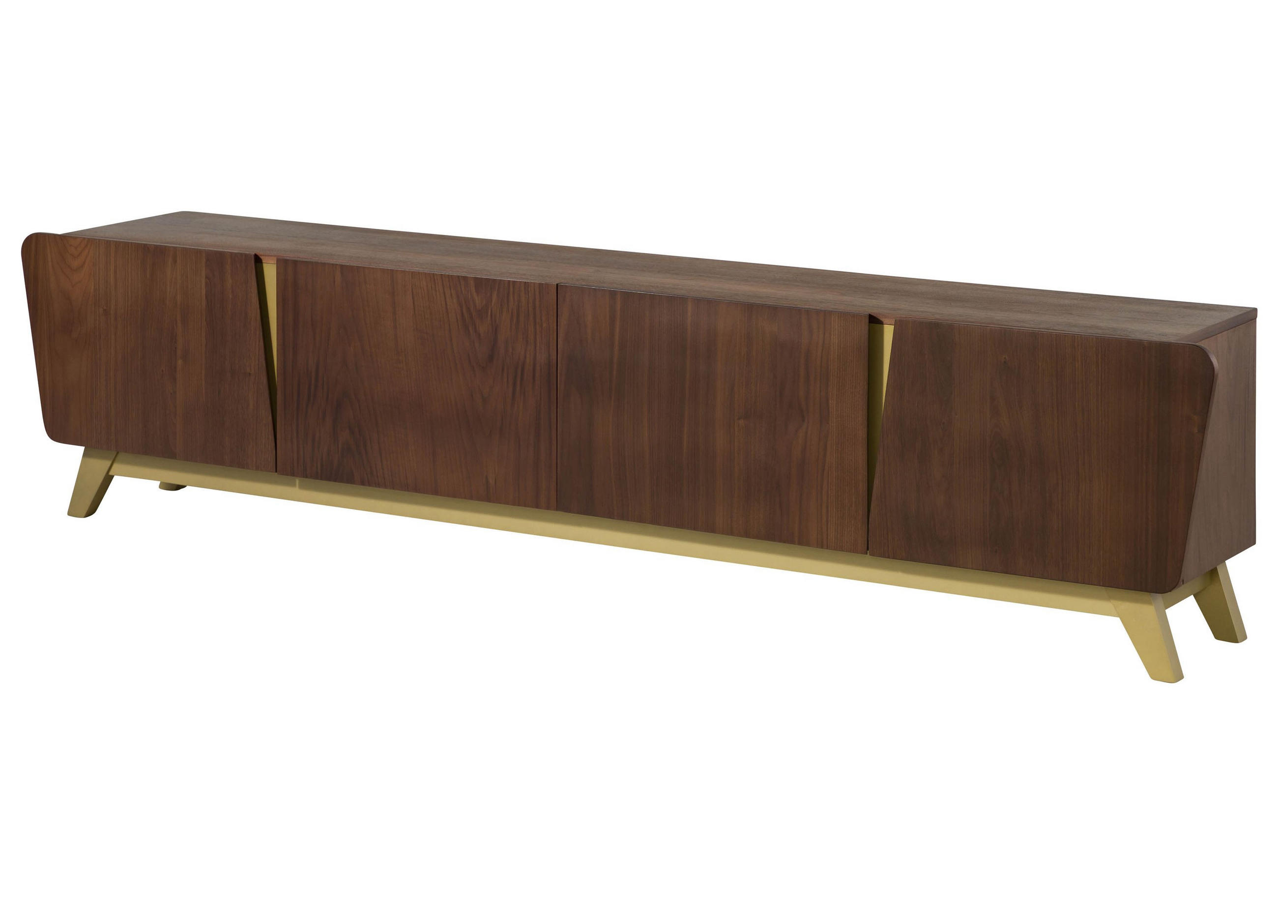 TV-BOARD Nussbaum-Echtholzfurnier 240x40x55 braun lackiert BUTTERFLY #112 - Braun, Holz (240/55/40cm) - Massivmoebel24