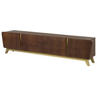 TV-BOARD Nussbaum-Echtholzfurnier 240x40x55 braun lackiert BUTTERFLY #112 - Braun, Holz (240/55/40cm) - Massivmoebel24