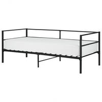 BETT mit Lattenrost 90x200 cm Schwarz Battut - Schwarz, Metall (90/200cm) - Beliani