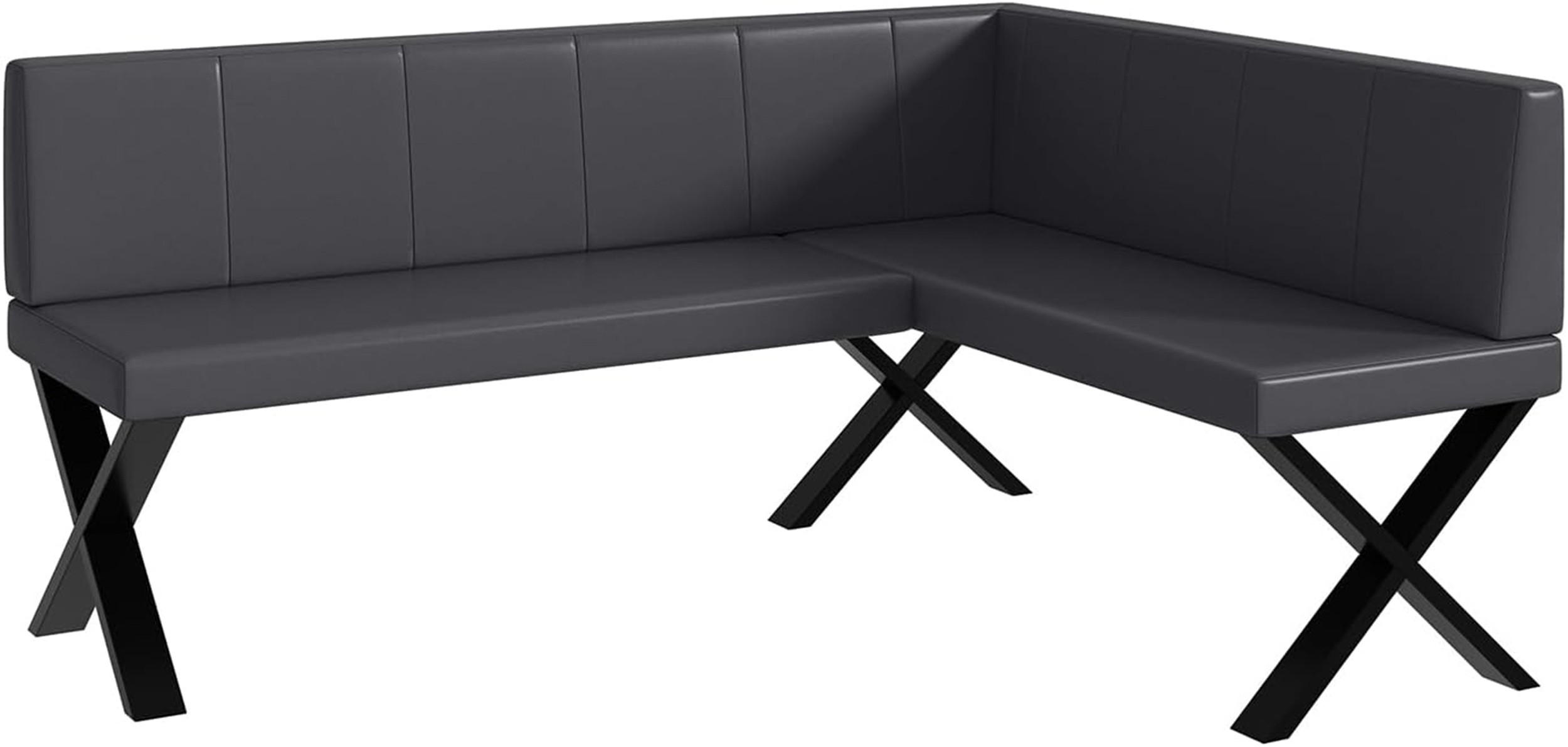 ECKBANK PETER_X - Grau, Leder (128/168cm) - Meblini