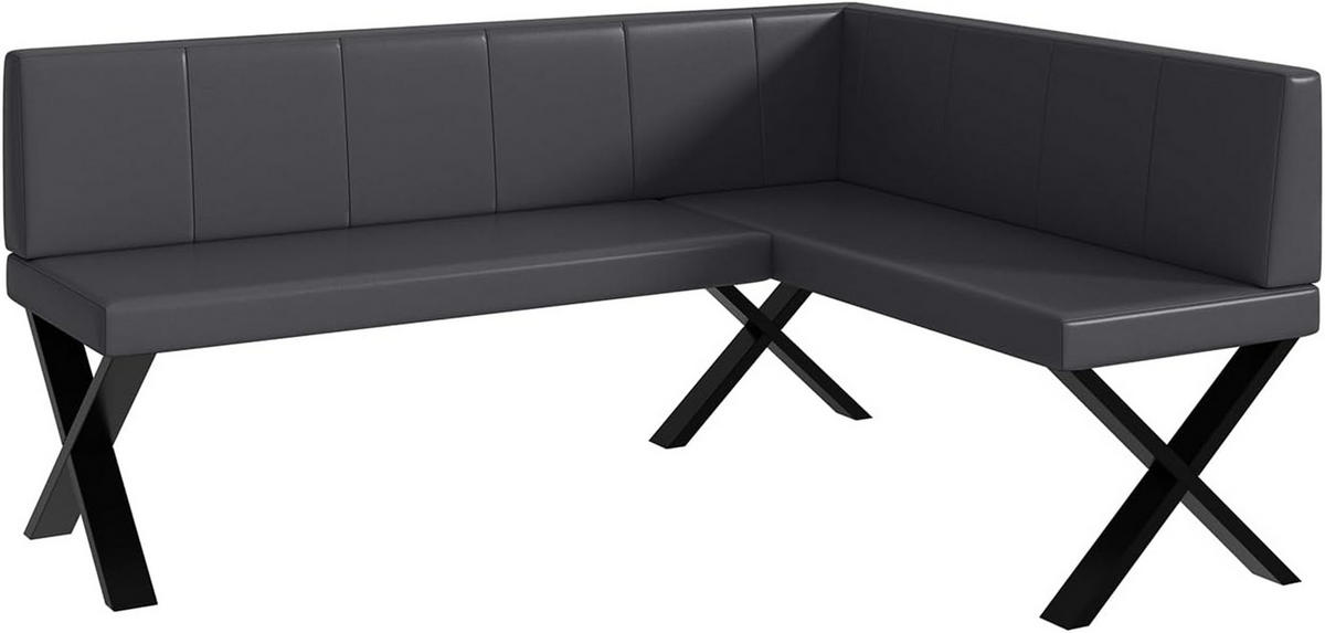 ECKBANK PETER_X - Grau, Leder (128/168cm) - Meblini