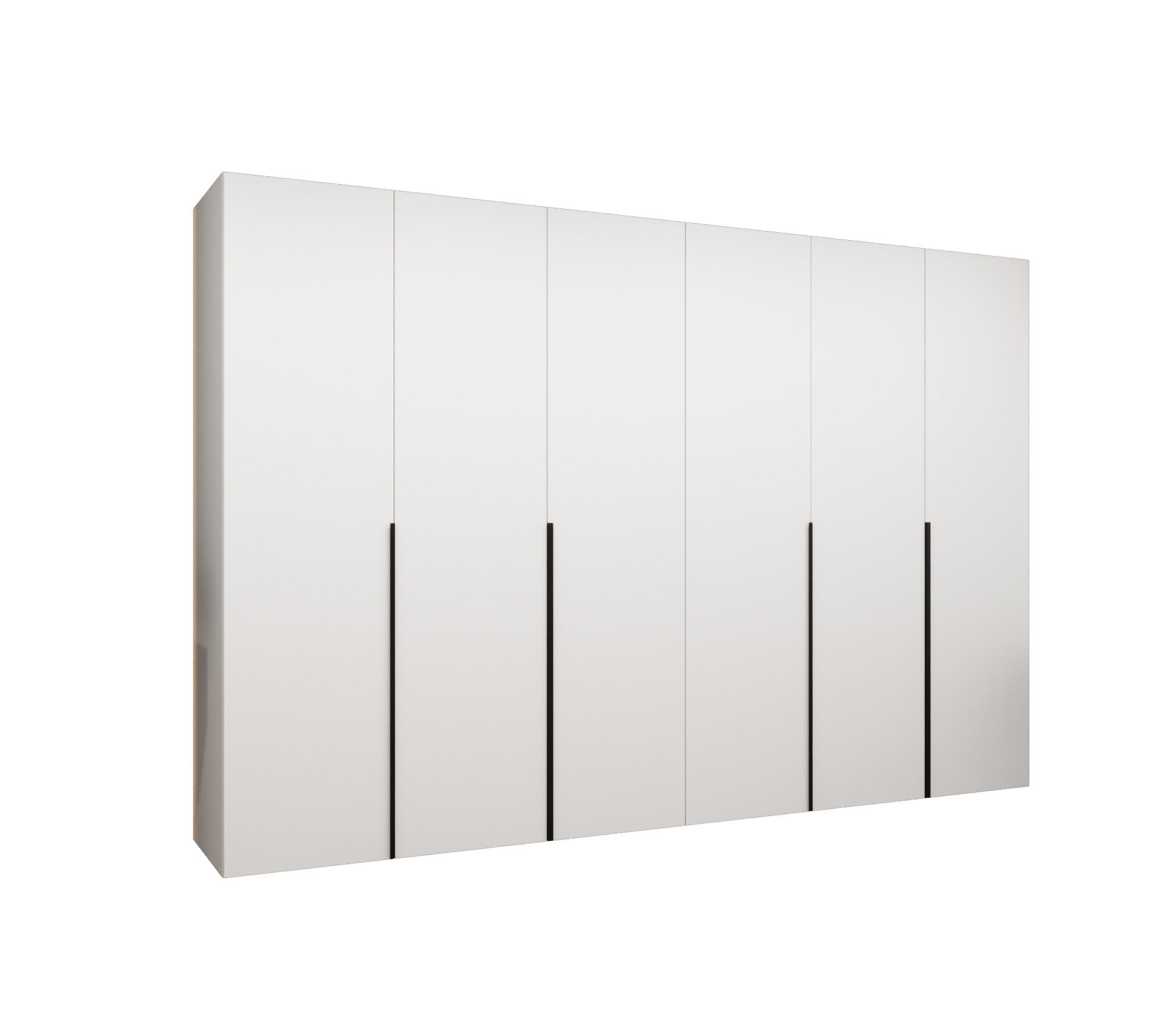 Abiks Möbel Drehtürenschrank Weiß, Schwarz 300x202x52 cm