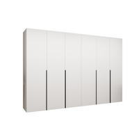 DREHTÜRENSCHRANK 202/300/52 6-türig - Schwarz/Weiß, Holz (300/202/52cm) - Abiks Möbel