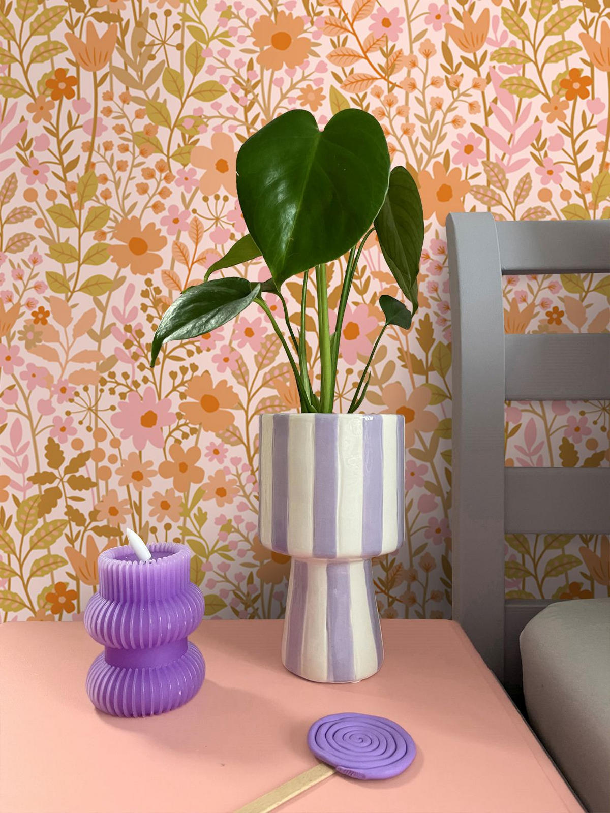 TAPETE Blumen 50 x 900 cm - Pink, Papier (50/900cm) - ESTAhome