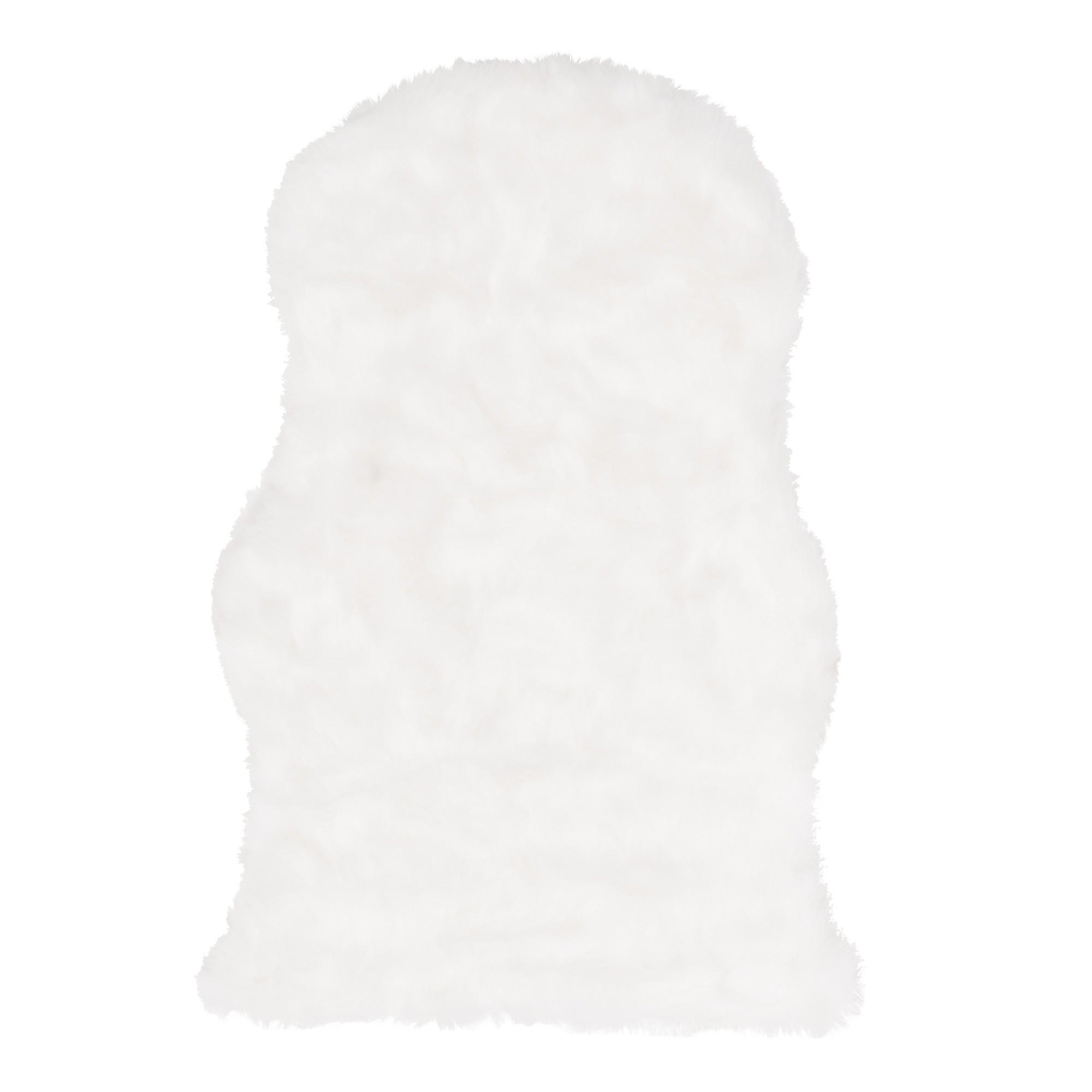 LUXUS SUPER SOFT FELLTEPPICH ASPEN MELIERT SHAPE - Weiß, Textil (55/80cm) - Pergamon