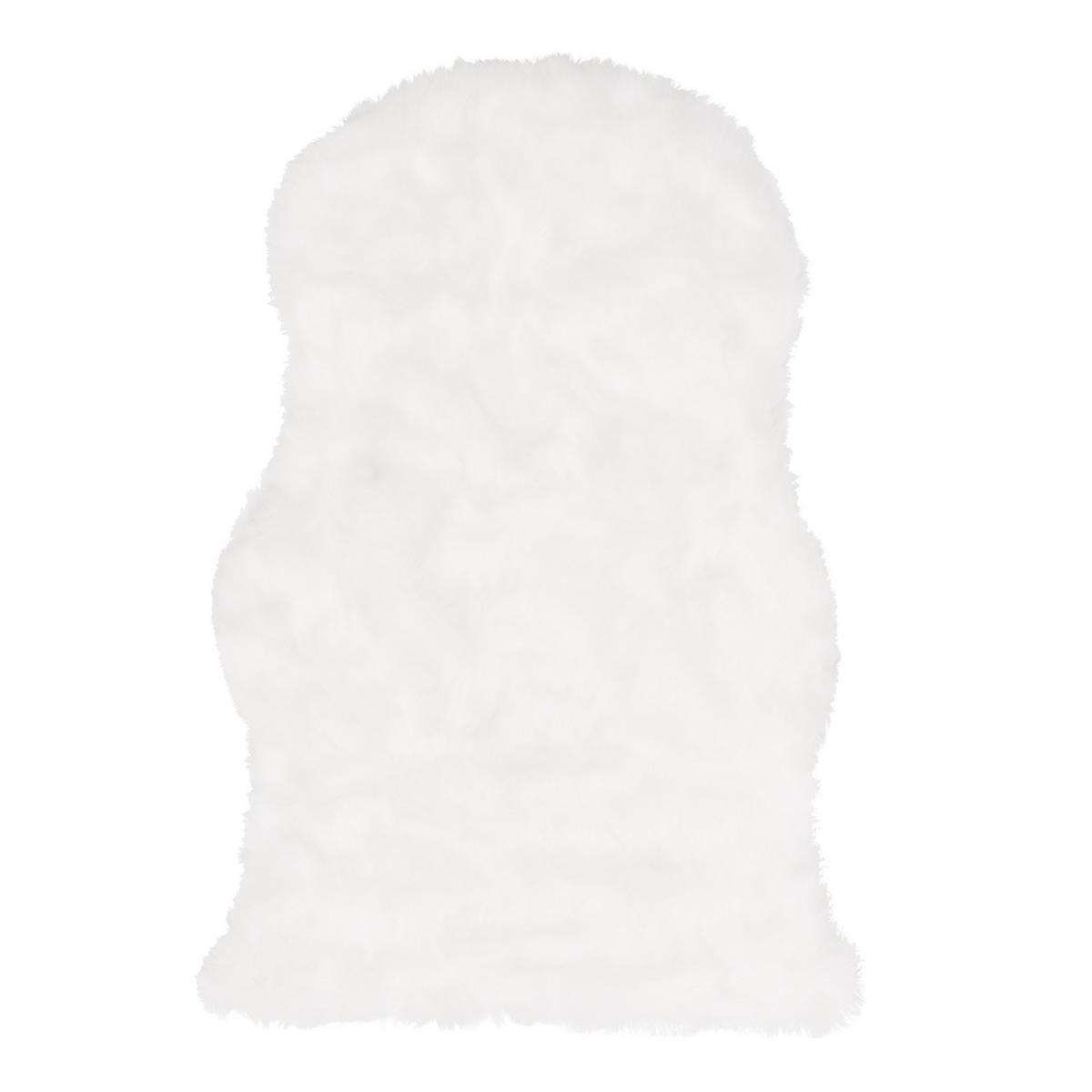LUXUS SUPER SOFT FELLTEPPICH ASPEN MELIERT SHAPE - Weiß, Textil (55/80cm) - Pergamon