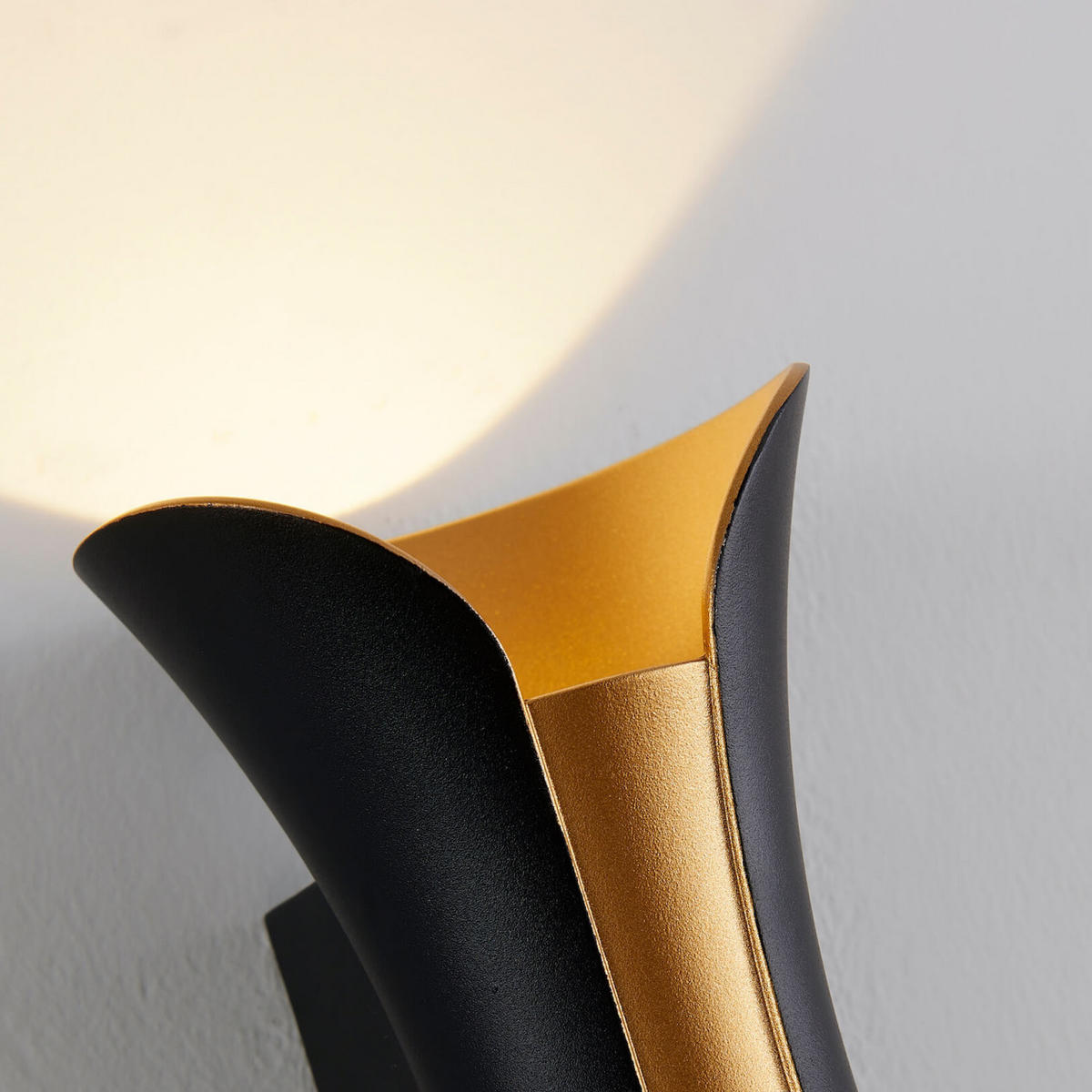 WANDLEUCHTE Foria, Schwarz und gold, 20cm - Goldfarben, Metall (10.5/20/9cm) - KOSILUM