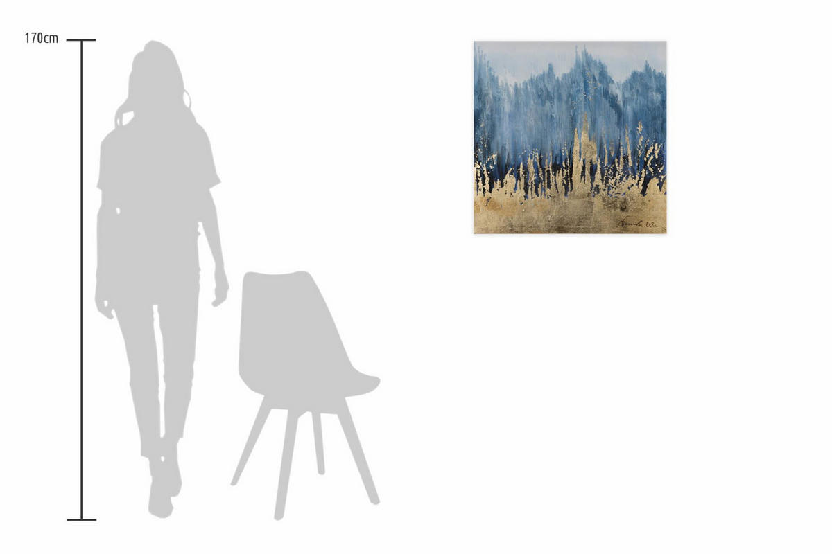 ACRYLBILD HANDGEMALT 60/60 cm - Blau, Holz/Textil (1.2/60cm) - KUNSTLOFT