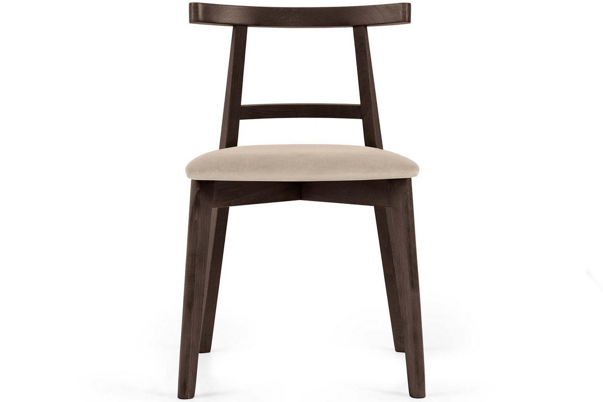 ESSTISCHSTÜHLE LILIO 2 St Vintage, Creme / dunkelbraun - Dunkelbraun/Creme, Holz/Textil (47/76/45cm) - KONSIMO®
