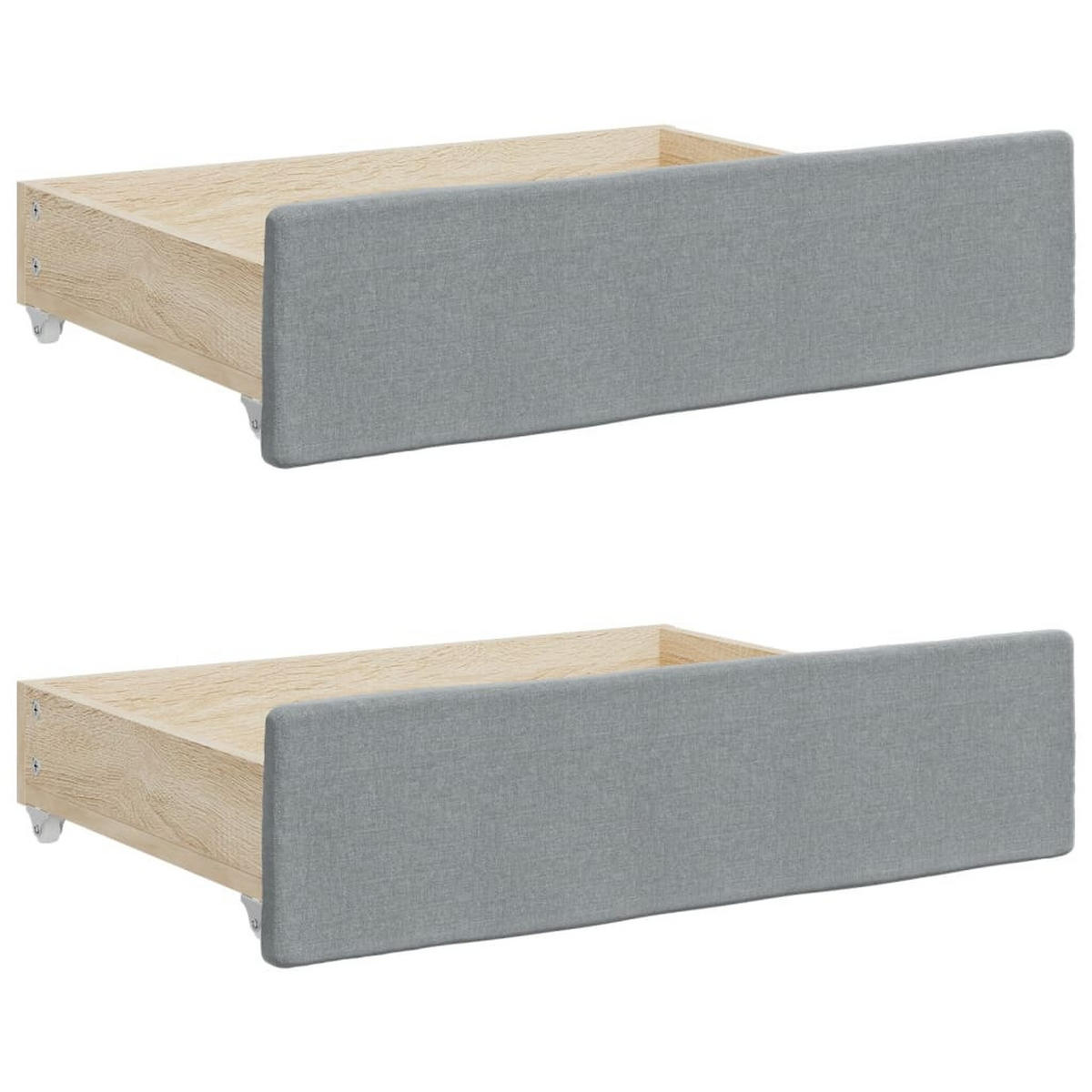 TAGESBETT Ausziehbar Mit Schubladen Hellgrau 80/200 Cm Stoff - Grau, Textil (80/200cm) - vidaXL
