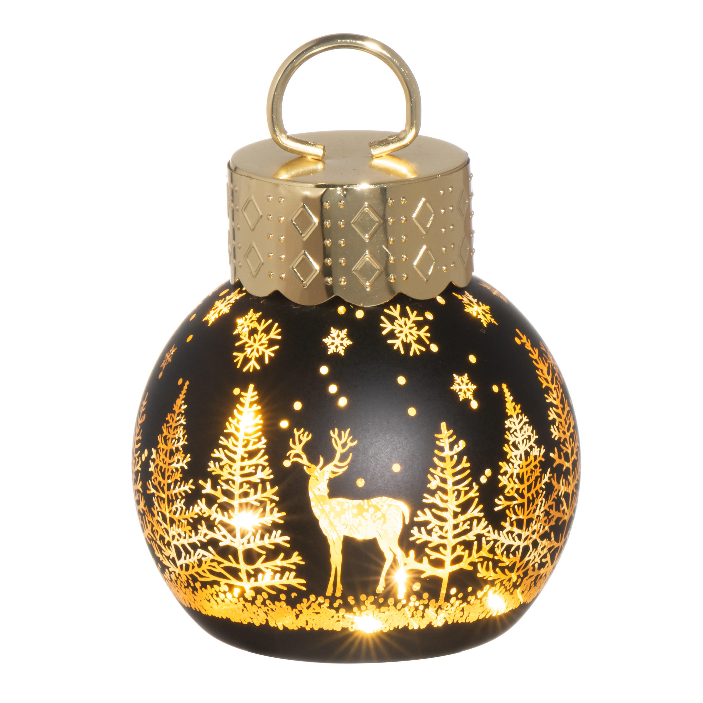 LED-LAMPE Weihnachtskugel Rentier Ø 10 cm - Multicolor, Glas (10/13/10cm)