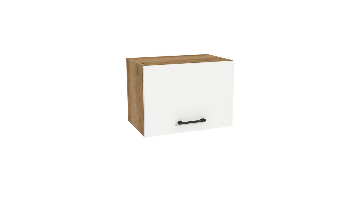 KÜCHENZEILE 170 cm mit Arbeitsplatte - SIMPLY Z20 - in Weiß Matt / Eiche - Schwarz/Weiß, Holz/Holzwerkstoff (170/212/53cm)