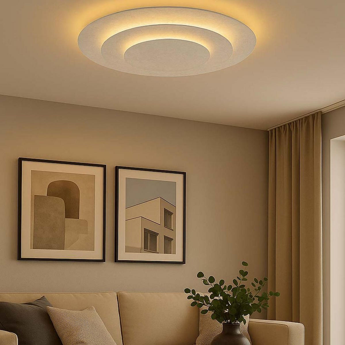 LED DECKENLEUCHTE Metall Silberfarben - Silberfarben, Metall (49/49/7.5cm) - Globo Lighting