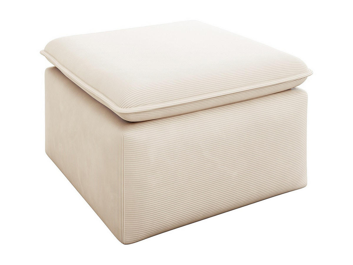 SITZHOCKER - 1 Person - Stoff, Samt - Beige - TEODORA - Beige, Textil (70/43/70cm) - Vente-Unique