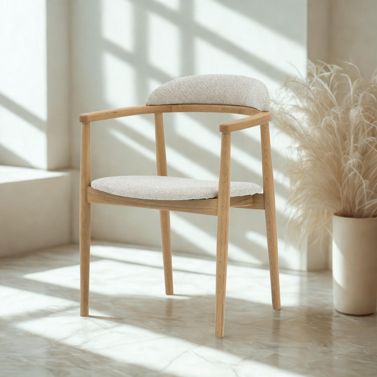 ESSZIMMERSTUHL Elv beiger Sitz - Beige, Holz (58/79/52cm) - WOODEK