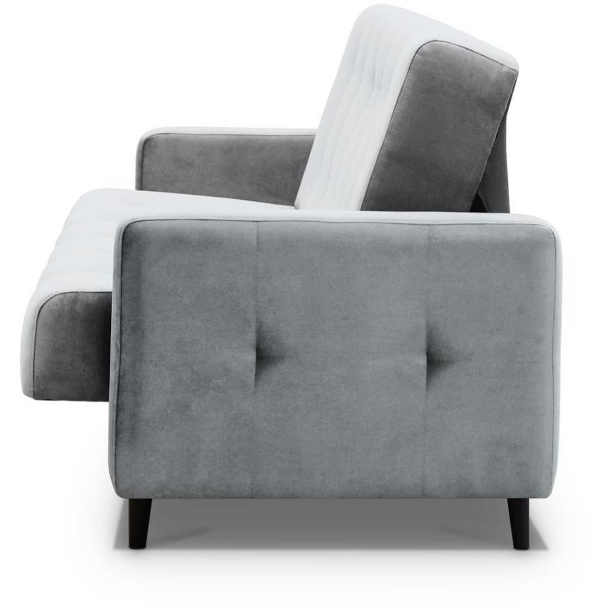 3-SITZER Schlafsofa Nancy Bis hellgrau - Hellgrau, Holz/Textil (220/89/93cm) - Beautysofa