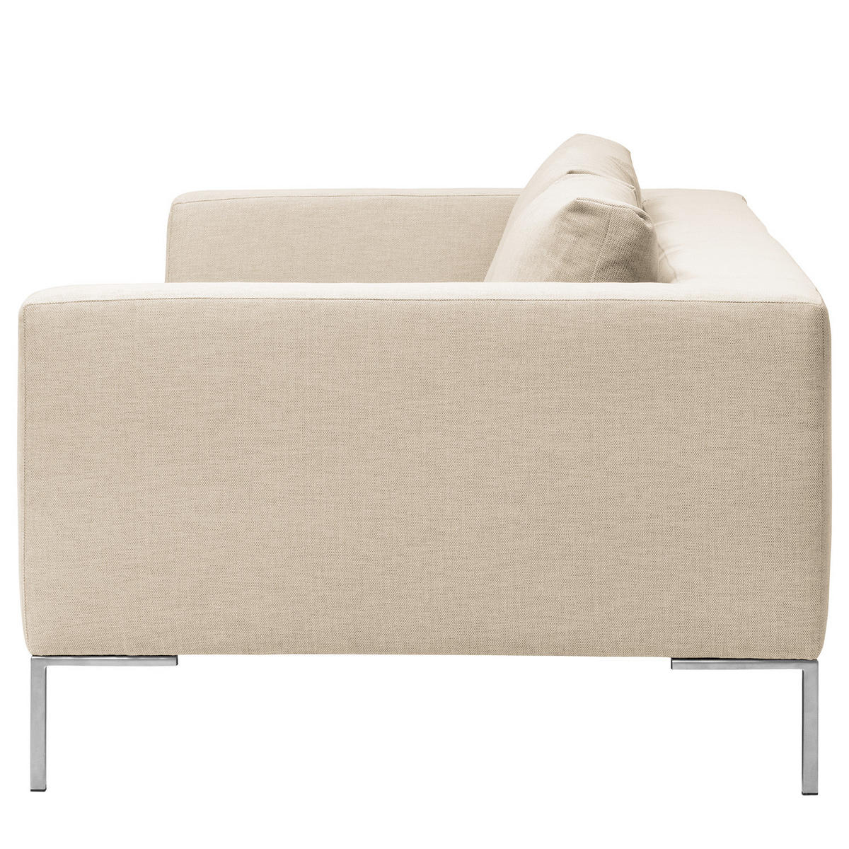 3-SITZER SOFA - Chromfarben/Beige, Textil/Metall (238/81/105cm) - home24