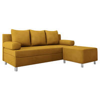 SCHLAFSOFA Dover mit Polsterhocker - Chromfarben/Gelb, Holz/Kunststoff (192/80cm) - MIRJAN24