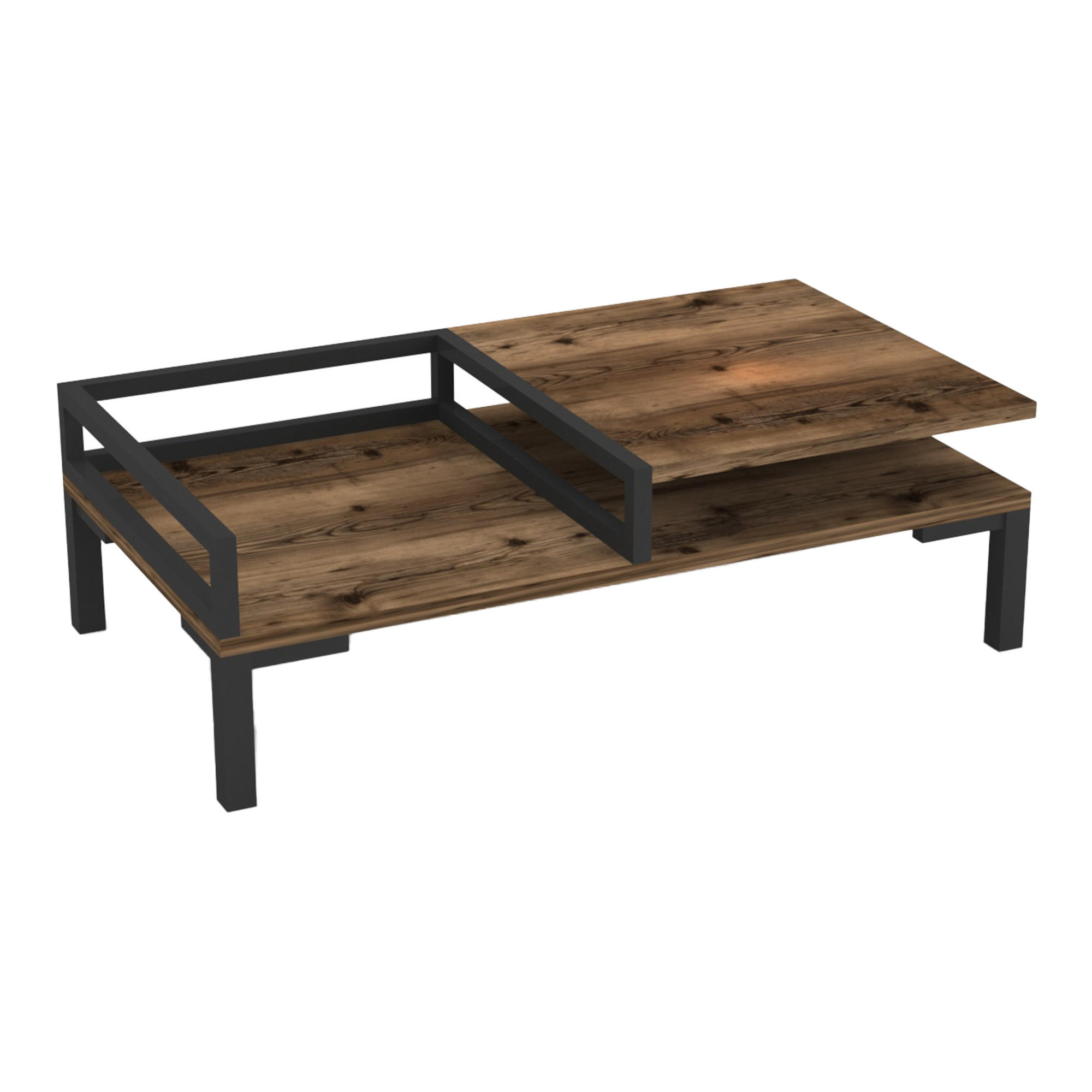 COUCHTISCH Ibestad 90/50/28 - Wildeiche, Holzwerkstoff/Metall (90/50/28cm)