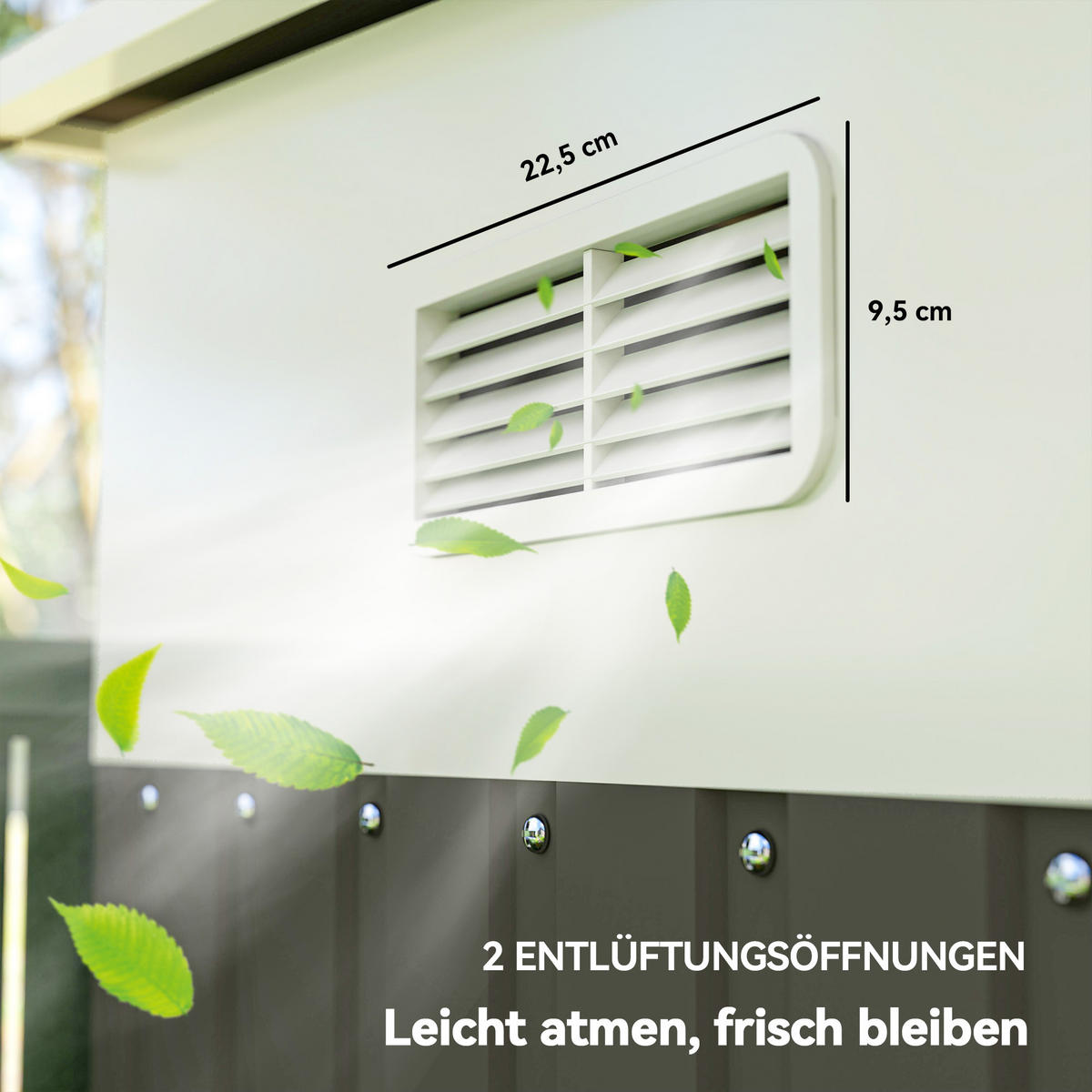 GERÄTESCHUPPEN DE-08098 Schrägdach mit verriegelbarer Doppeltür Grau - Grau, Metall (280/201/345cm) - ComfortXL