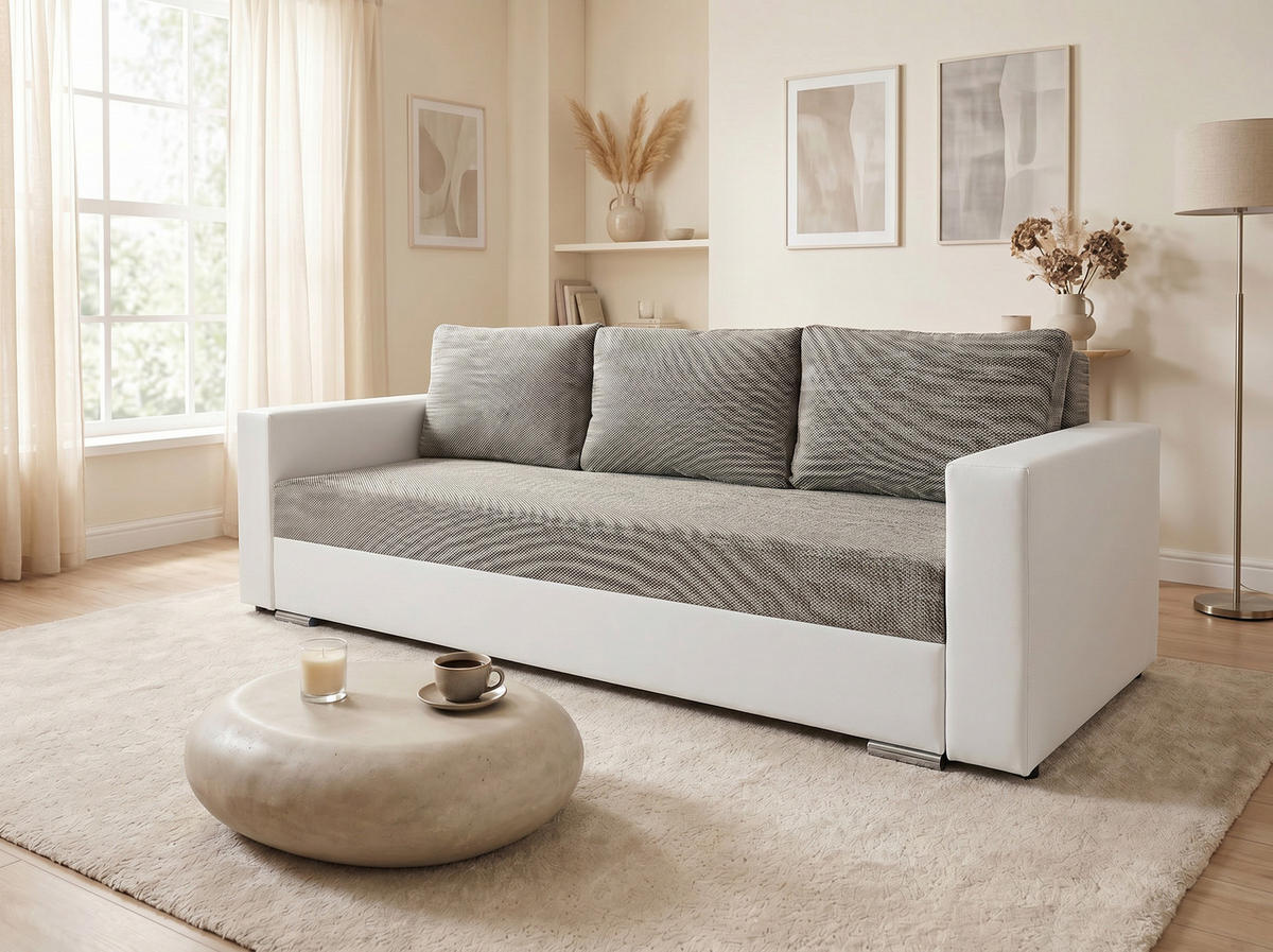 SCHLAFSOFA Bird - Silberfarben/Braun, Holz/Kunststoff (233/87/82cm)