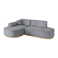 ECKSOFA Ottomane Links MARI-L1-v2 - 243x171x83 cm Grau Velours - Grau, Holzwerkstoff/Textil (243/171cm) - ALTDECOR