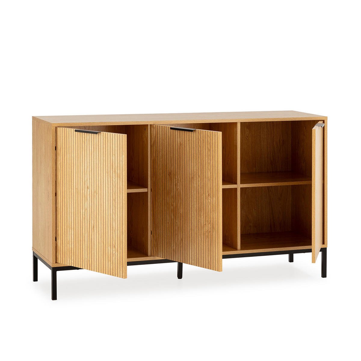 SIDEBOARD Mónica 3 türen in Eichenfarbe - Honigeiche, Holzwerkstoff (140/80/40cm)