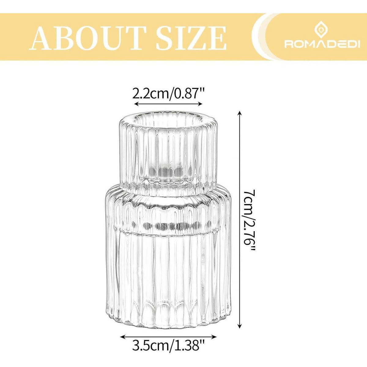 KERZENSTÄNDER 10er Set Glas Transparent 6 cm - Transparent, Glas (3.5/7/3.5cm)