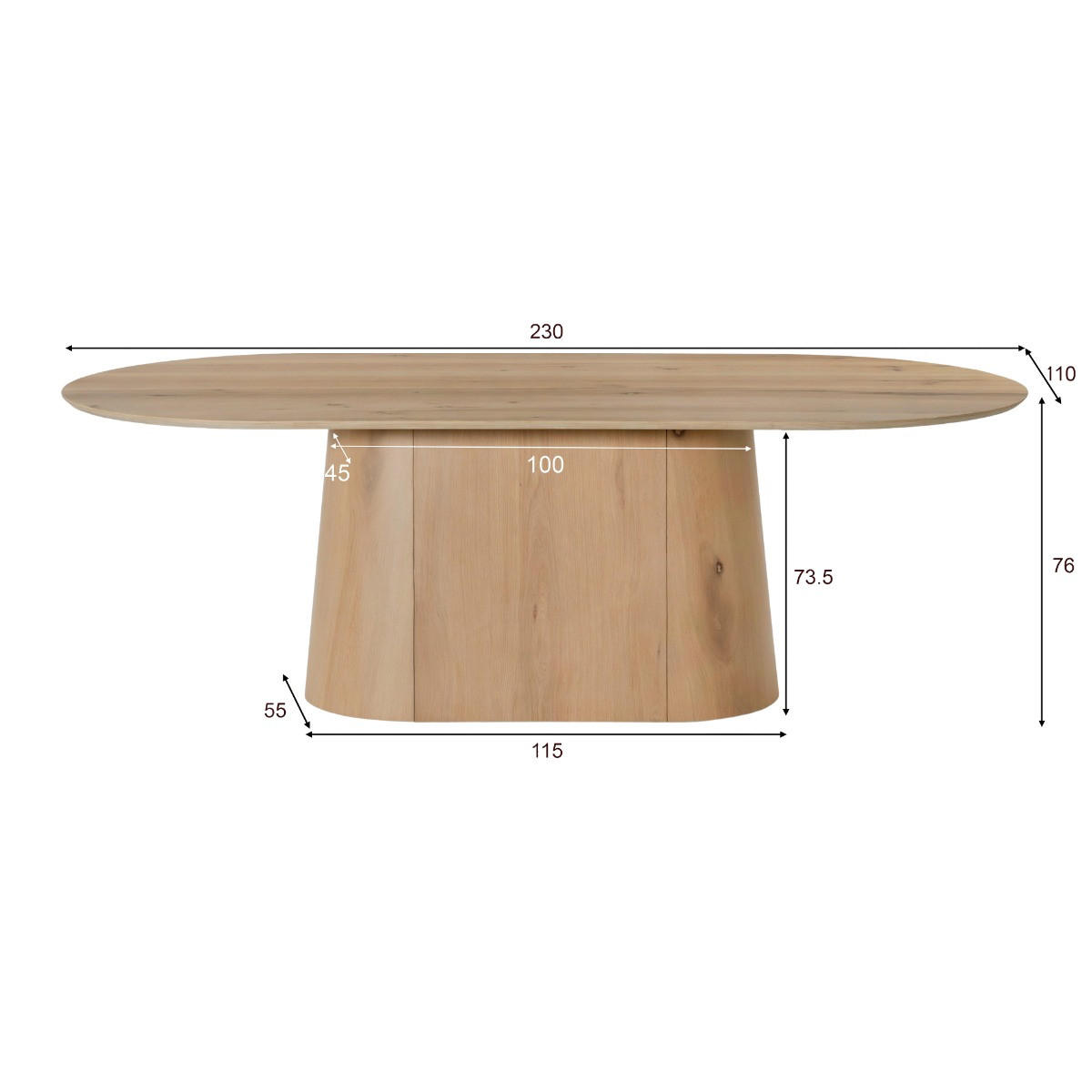 ESSZIMMERTISCH Novero Braun 110/230/76 cm - Braun, Holz (110/230/76cm) - Livingfurn