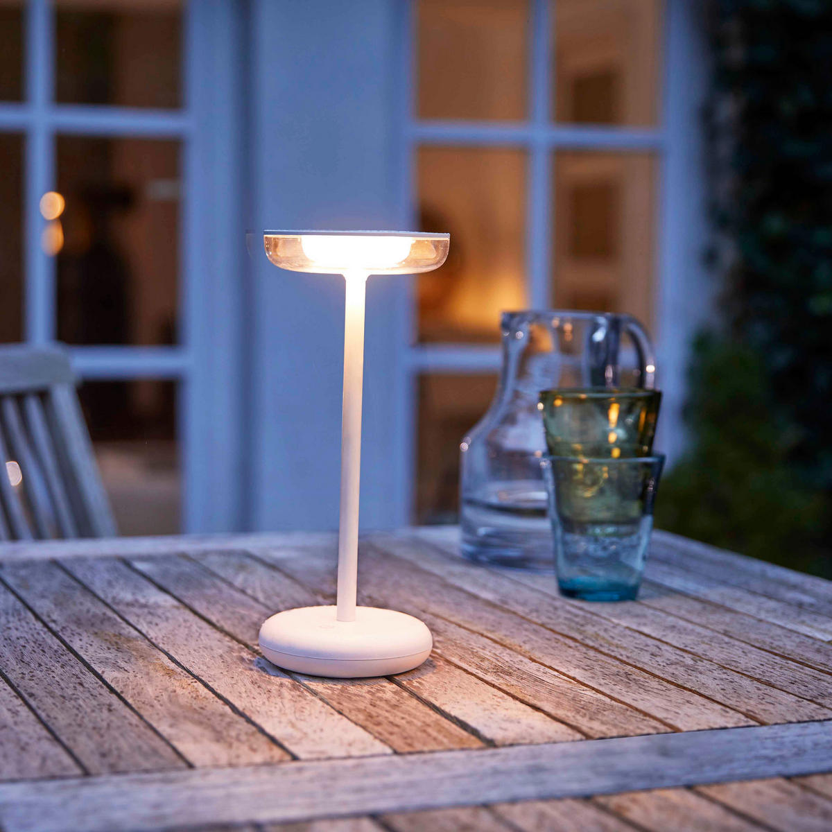 LED-TISCHLAMPE Weiß Dimmbar Akku 1800mAh 180lm warmweiß Touch USB-C Nachttischleuchte Höhe 27,4 cm - Weiß, Kunststoff (11/11/27.4cm) - Northpoint