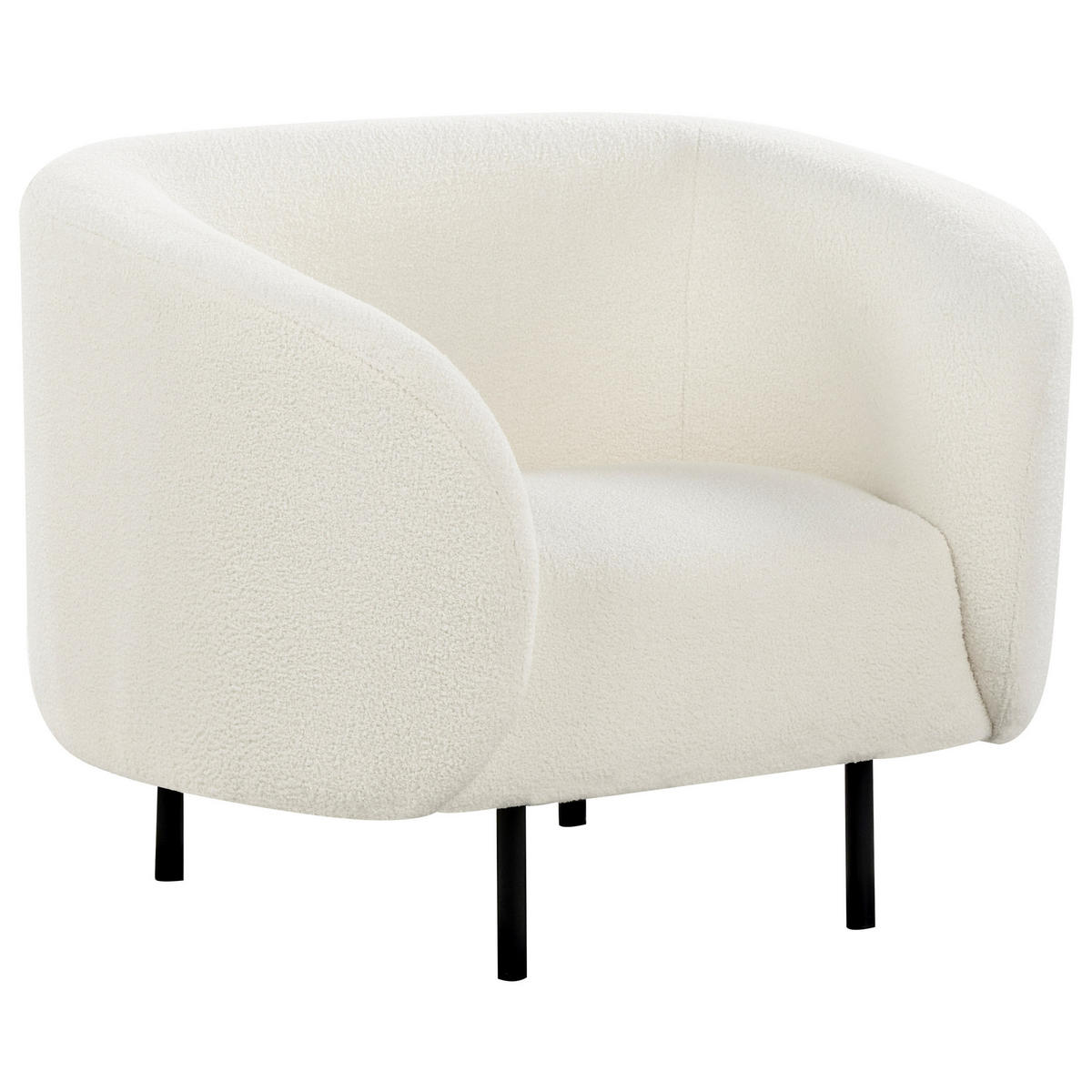 SESSEL Weiß Loen - Schwarz/Weiß, Textil (105/79/70cm) - Beliani