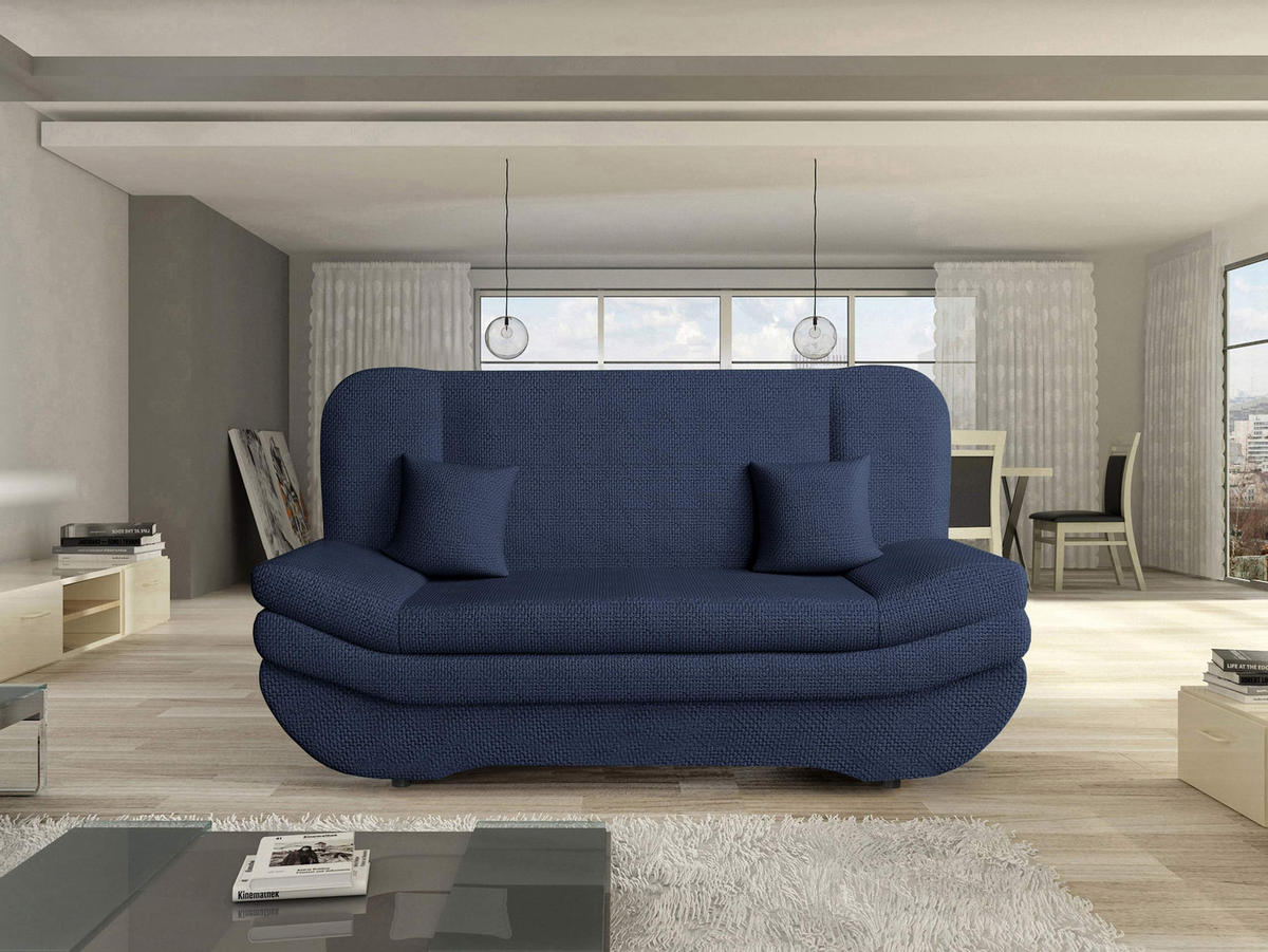 SCHLAFSOFA Weronika - Blau/Schwarz, Holz/Kunststoff (200/95/90cm) - MIRJAN24