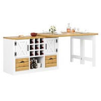 KÜCHENINSEL Weiß 120×40×72 cm ausziehbar mit Sideboard, 360° drehbarer Tischplatte und Stauraum aus Holzwerkstoff - Weiß, Holzwerkstoff (120/72/40cm) - Luhomfu