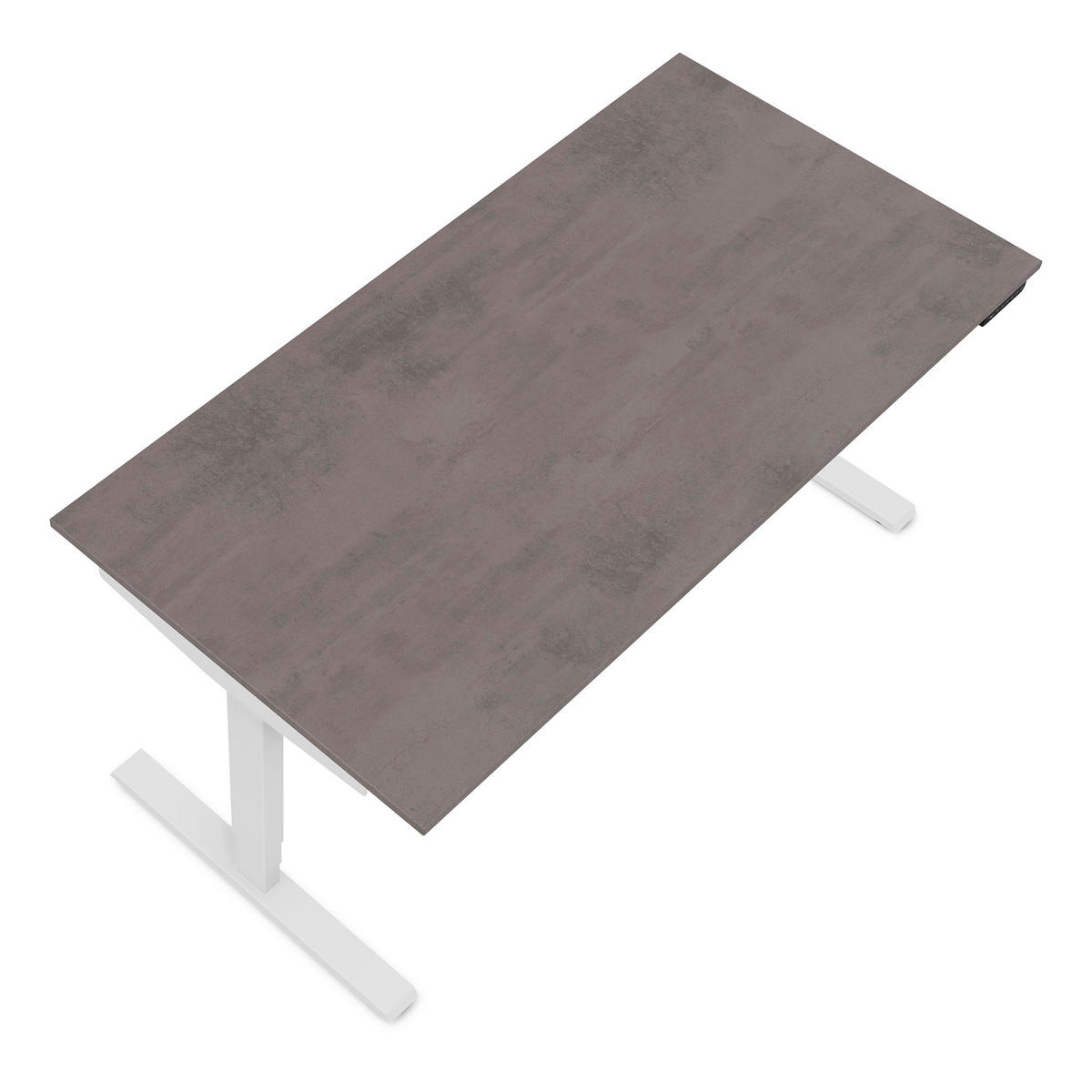 SCHREIBTISCH Elektrisch höhenverstellbarer Schreibtisch Y-Line Sichtbeton Anthrazit Signalweiß 160/70/62-127cm - Schieferfarben/Weiß, Holzwerkstoff/Metall (70/160/127cm) - ASSMANN