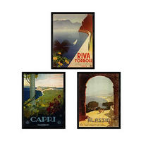 POSTER Set Mit 3 Vintage Italienische Blätter A3 Rahmenlos - Klar, Papier (29.7/5/42cm) - Nacnic
