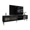 TV-LOWBOARD Valerio 200 - Goldfarben/Schwarz, Holzwerkstoff/Kunststoff (200/55/39cm) - MIRJAN24