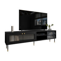 TV-LOWBOARD Valerio 200 - Goldfarben/Schwarz, Holzwerkstoff/Kunststoff (200/55/39cm) - MIRJAN24