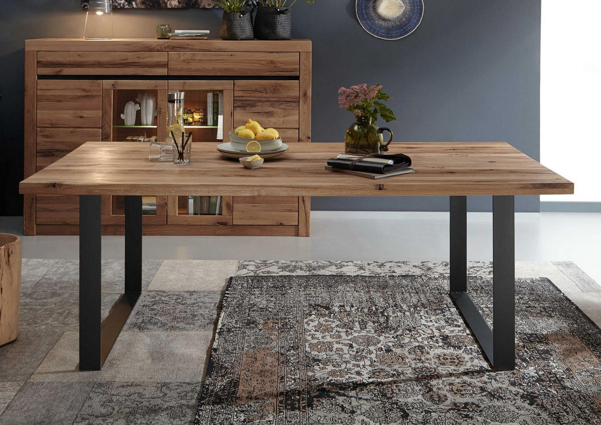 ESSTISCH Wild-/Zerreiche 160x90x76 Tabacco brown geölt MONTREUX #313 - Braun, Holz (160/90/76cm) - Massivmoebel24
