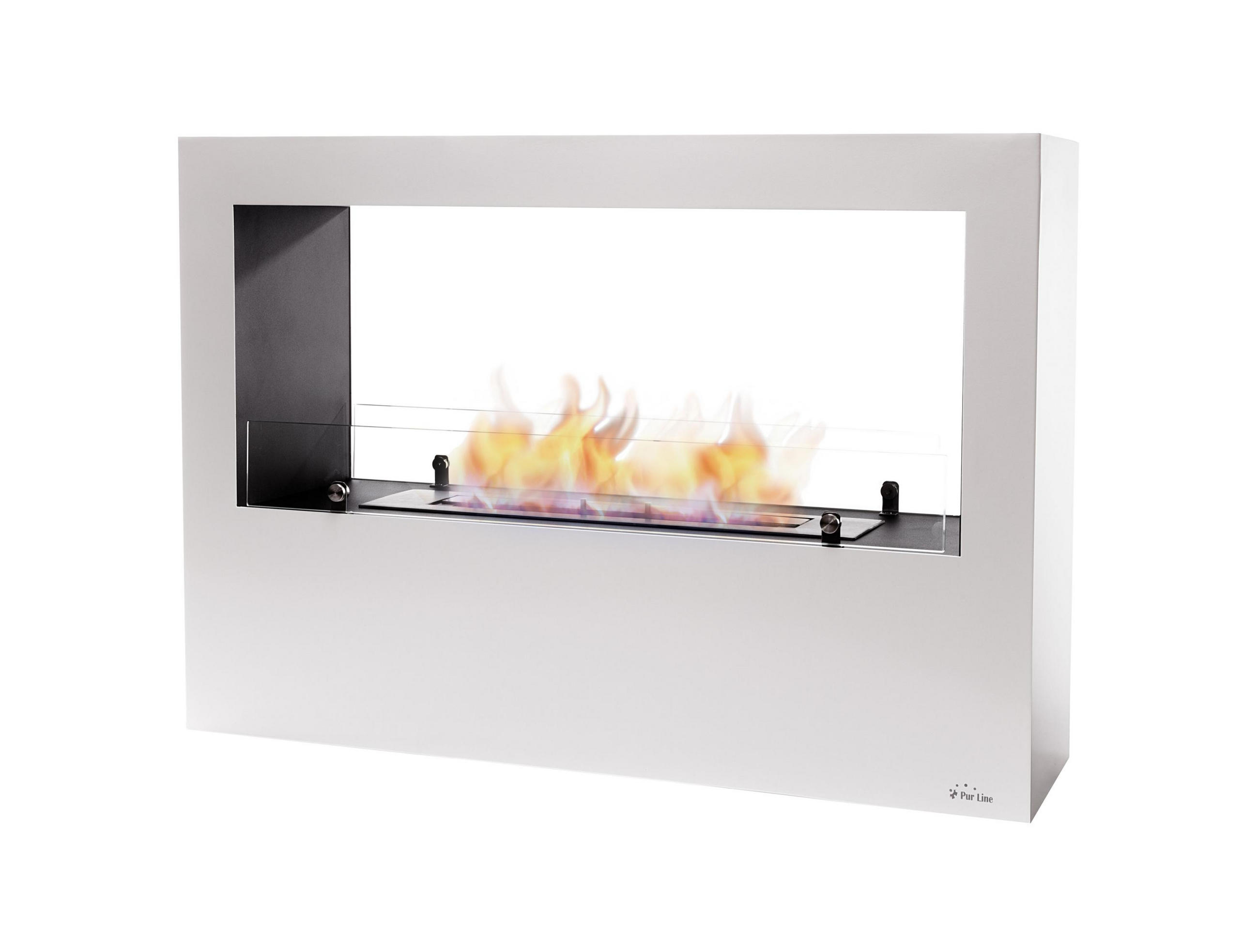 BIOETHANOL-KAMIN Weiß Bodenmodell inklusive 3 L Brennblock - Weiß, Metall (100/70/30cm) - Purline